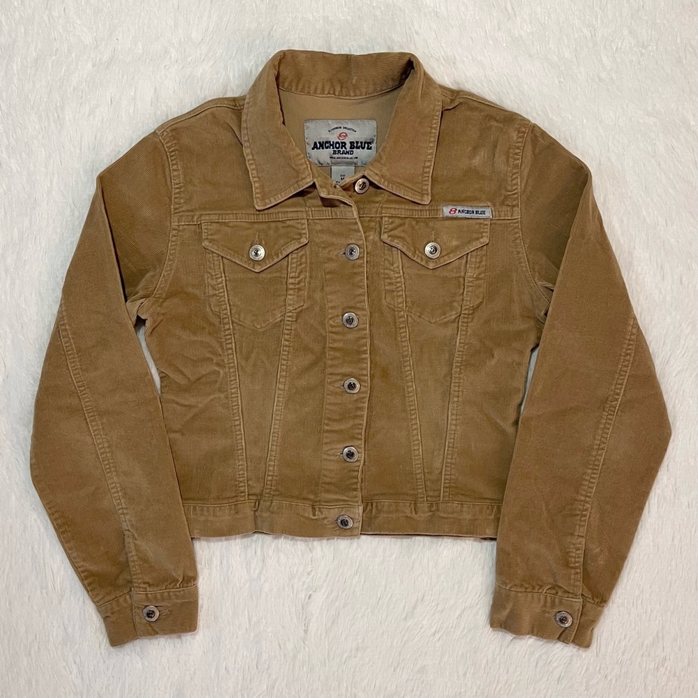 Y2K Tan Cropped Corduroy Jacket
